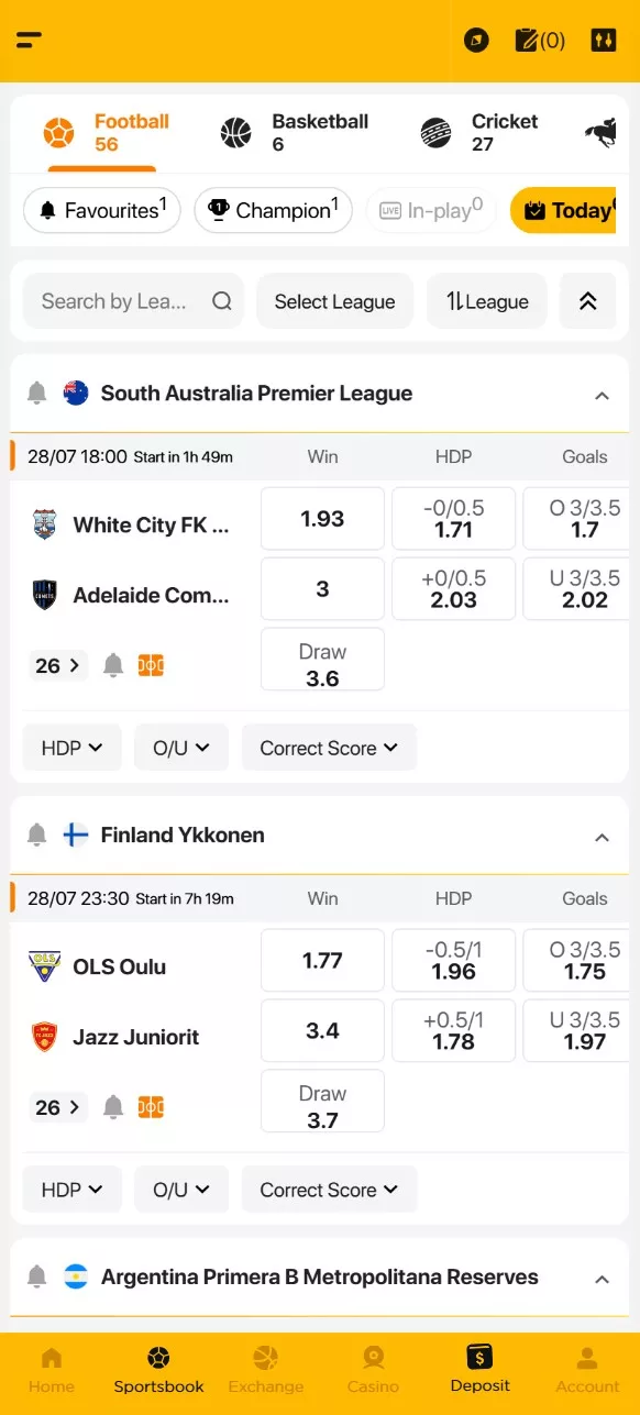This image is the second image of the app, encrypted odds-on top online betting software